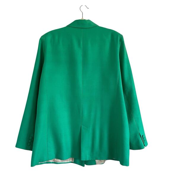 Sezane Romane Jacket in Kelly Green Size 12 Preppy french chic oversize blazer - Picture 4 of 13